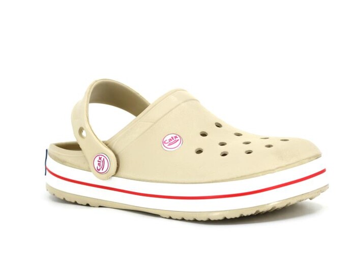 Calx Zenne EZ1070 Sabo Şeritli Eva Cross Terlik Bej - Calx