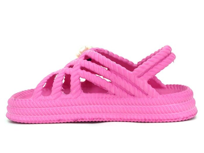 Calx Zenne EZ1270 Hasır Örgülü Eva Sandalet Fuşya - Calx (1)