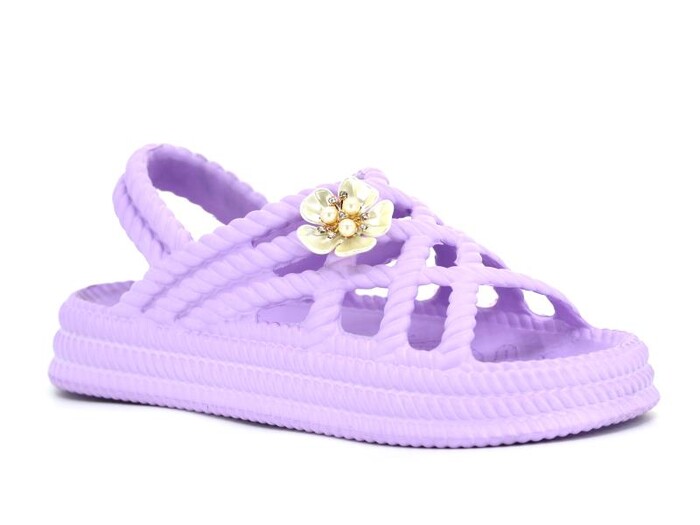 Calx Zenne EZ1270 Hasır Örgülü Eva Sandalet Mor - 1