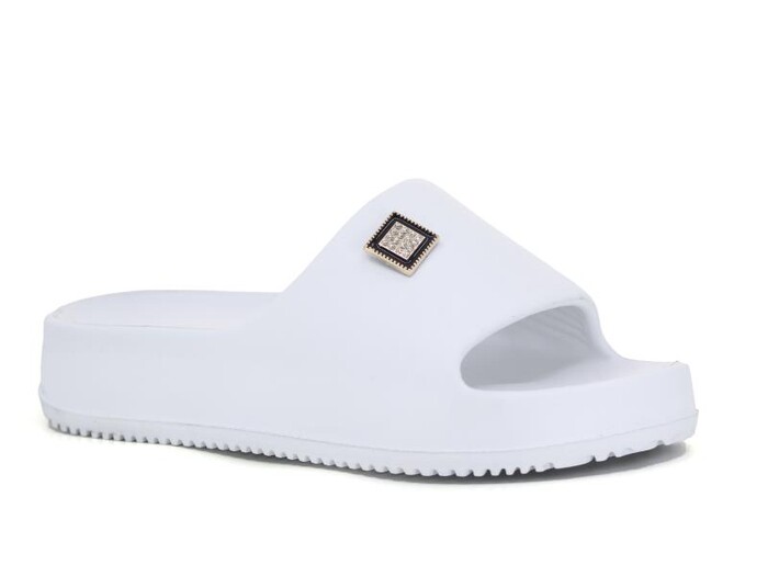 Calx Zenne EZ1290 Yzy Taşlı Lux Eva Terlik Beyaz - Calx