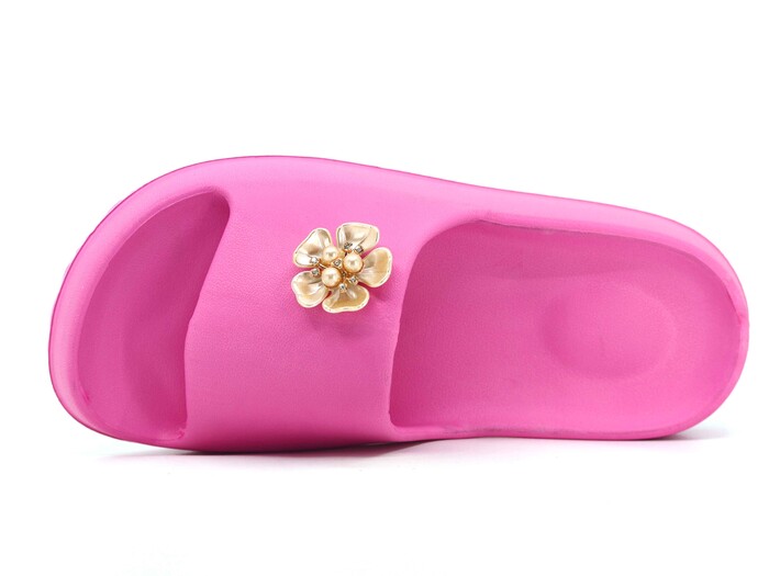 Calx Zenne EZ1290 Yzy Taşlı Lux Eva Terlik Fuşya - Calx (1)