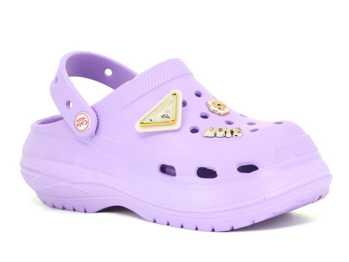 Calx Zenne EZ1315 Platform Eva Kutulu Cross Terlik Mor - Calx