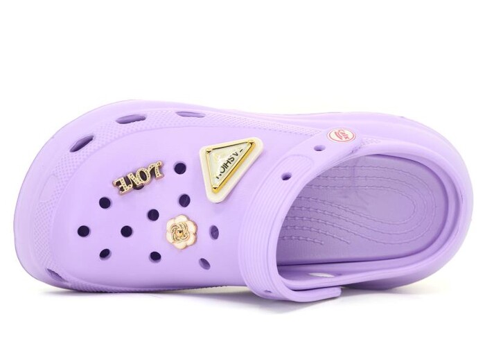 Calx Zenne EZ1315 Platform Eva Kutulu Cross Terlik Mor - Calx (1)