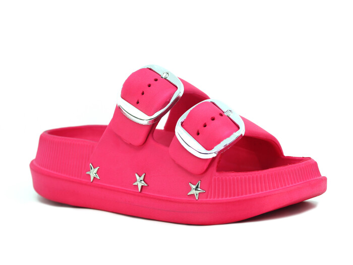 Calx Zenne EZ1340-1 Çift Toka Kutulu Lux Eva Terlik Bordo - Calx