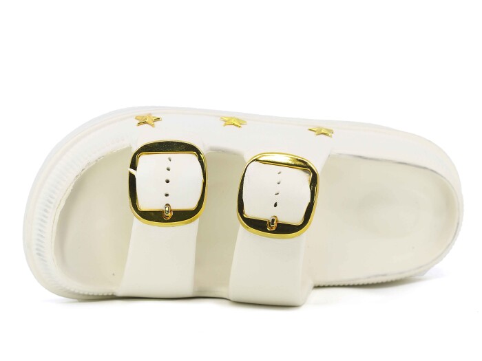 Calx Zenne EZ1340-1 Çift Toka Kutulu Lux Eva Terlik Krem - 2
