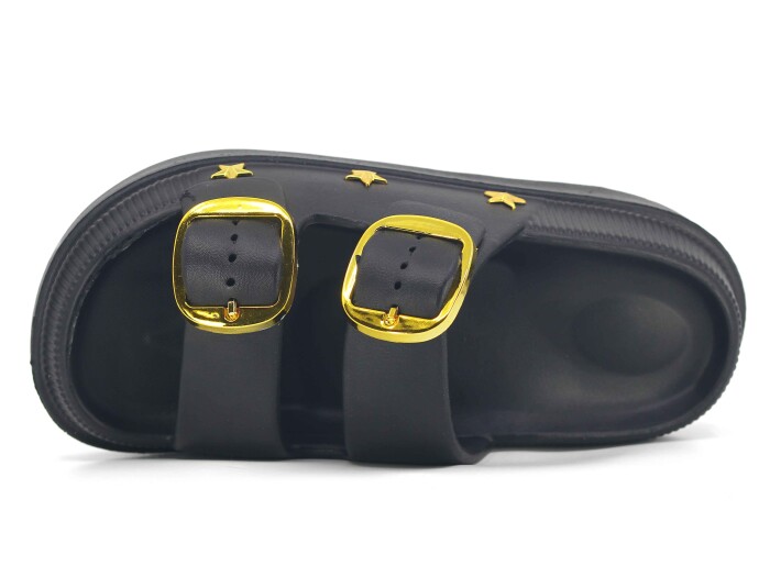 Calx Zenne EZ1340-1 Çift Toka Kutulu Lux Eva Terlik Siyah - Calx (1)