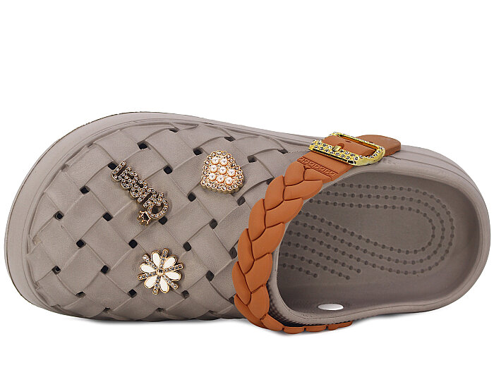 Calx Zenne EZ1350-2 Topuklu Eva Kutulu Cross Terlik Vizon - Calx (1)