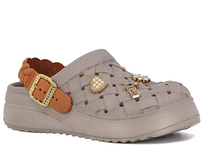 Calx Zenne EZ1350-2 Topuklu Eva Kutulu Cross Terlik Vizon - 1