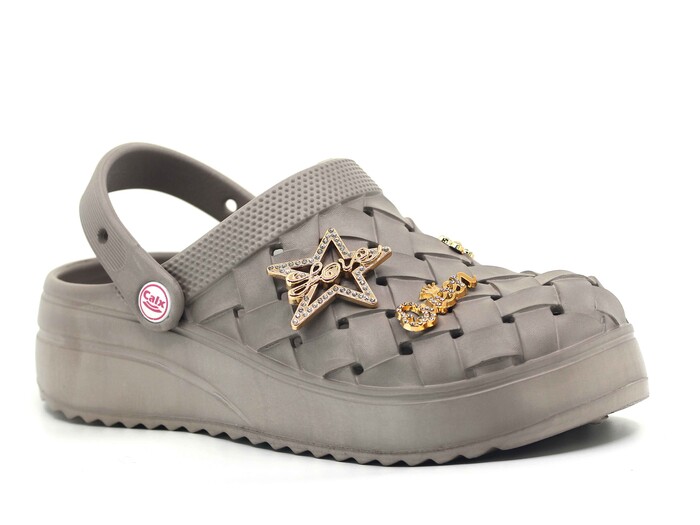 Calx Zenne EZ1350 Topuklu Eva Kutulu Cross Terlik Vizon - Calx