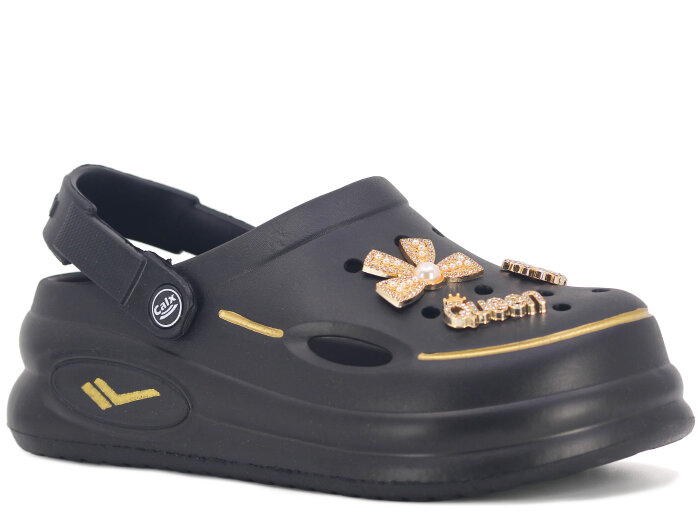 Calx Zenne EZ1380 Kutulu Eva Cross Terlik Siyah - Calx