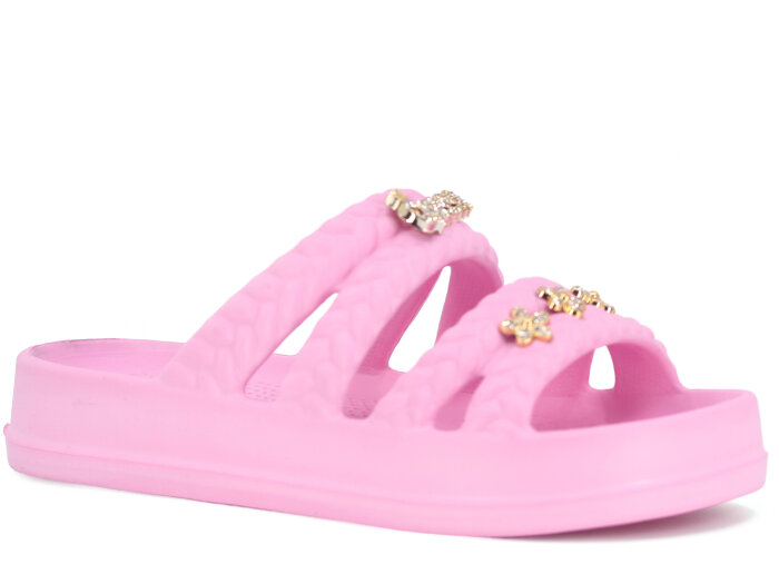 Calx Zenne EZ1440 Taşlı Lux Eva Terlik Pembe - Calx