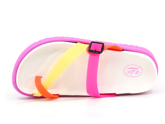 Calx Zenne Z310 Lux Parmak Arası Terlik Fuşya - Beyaz - Calx (1)