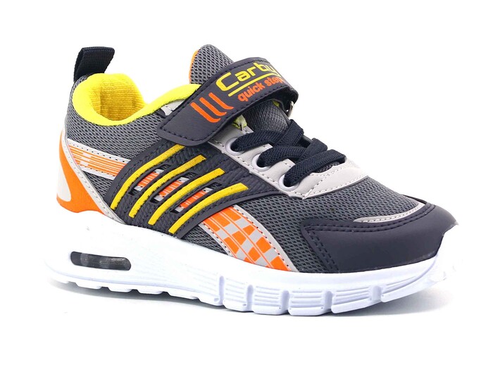Carby Patik 138 Işıklı Anorak Spor Ayakkabı Füme - Buz - Turuncu - Sarı