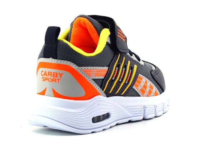 Carby Patik 138 Işıklı Anorak Spor Ayakkabı Füme - Buz - Turuncu - Sarı