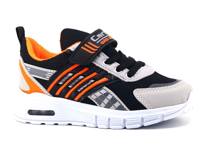 Carby Patik 138 Işıklı Anorak Spor Ayakkabı Siyah - Buz - Turuncu