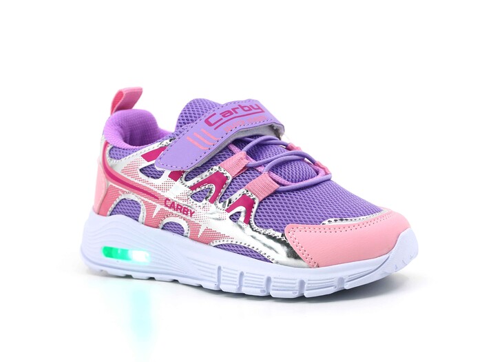Carby Patik 139 Işıklı Anorak Spor Ayakkabı Lila - Pembe - Parlak Fuşya