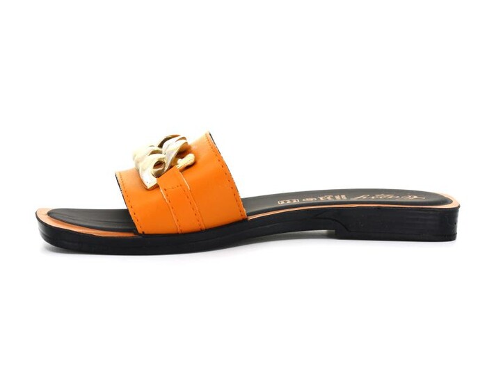 Cassy Zenne Smz23 Zincirli Kutulu Günlük Terlik Turuncu - 5