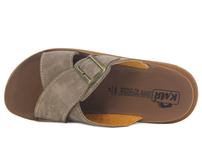 Çınar Merdane 10203 Çapraz Poşetli Günlük Terlik Vizon - 2