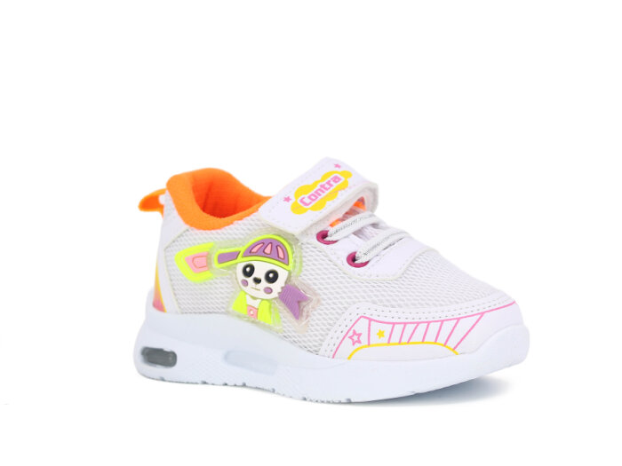 Contra Bebe 5004 Işıklı Anorak Spor Ayakkabı Beyaz - Turuncu - 1