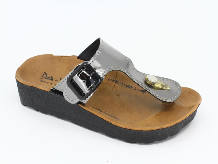 Daye Filet 7404 Birken Lame Parmak Arası Terlik Platin - 1