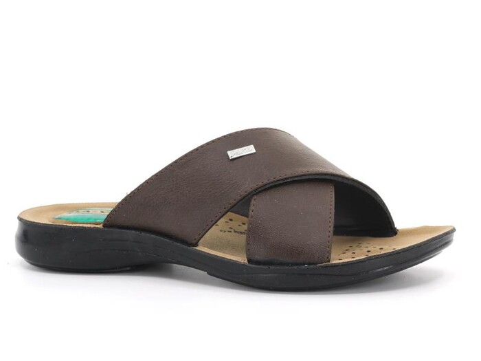 Daye Merdane 45008 Çapraz Jelli Kutulu Günlük Terlik Kahve - Daye