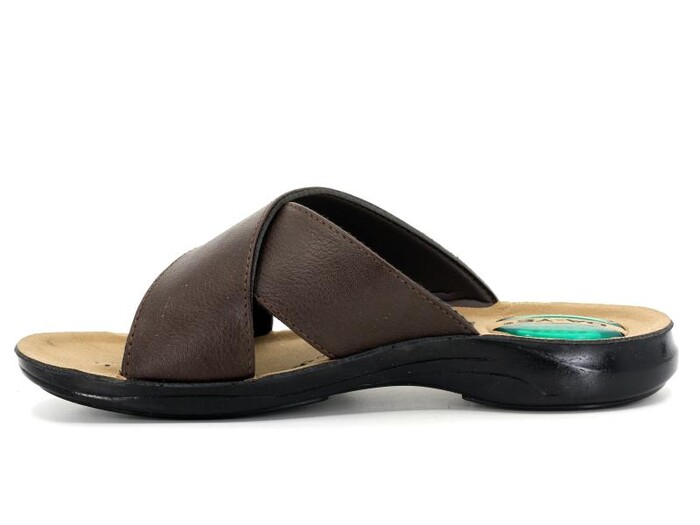 Daye Merdane 45008 Çapraz Jelli Kutulu Günlük Terlik Kahve - Daye (1)