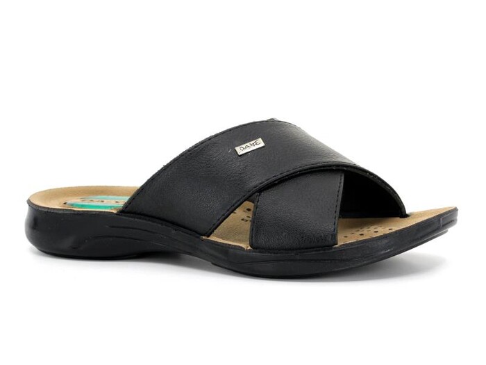 Daye Merdane 45008 Çapraz Jelli Kutulu Günlük Terlik Siyah - Daye