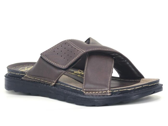 Daye Merdane B-2209 Baron Çapraz Monta Kutulu Günlük Terlik Kahve - Daye