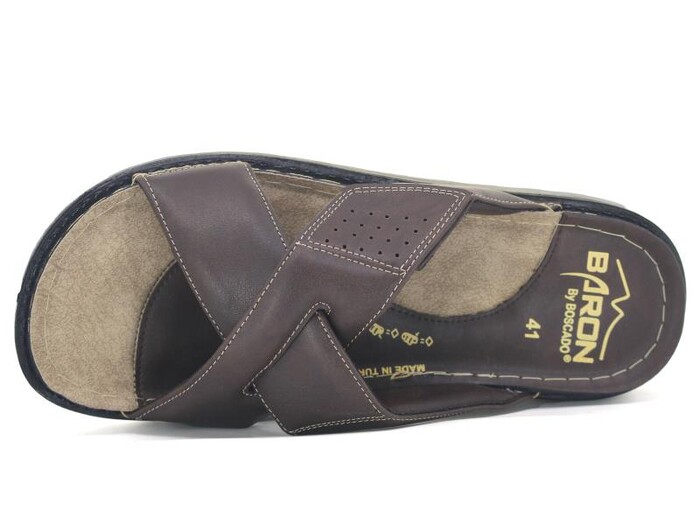 Daye Merdane B-2209 Baron Çapraz Monta Kutulu Günlük Terlik Kahve - Daye (1)