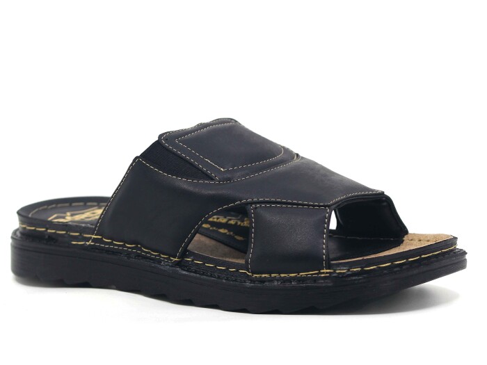 Daye Merdane B-2210 Baron Monta Kutulu Günlük Terlik Siyah - Daye