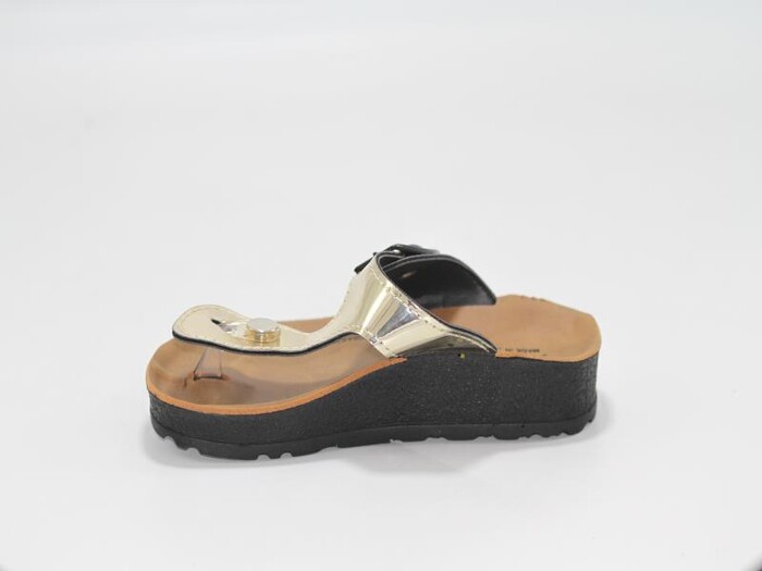 Daye Patik 8504 Birken Lame Parmak Arası Terlik Altın - 3
