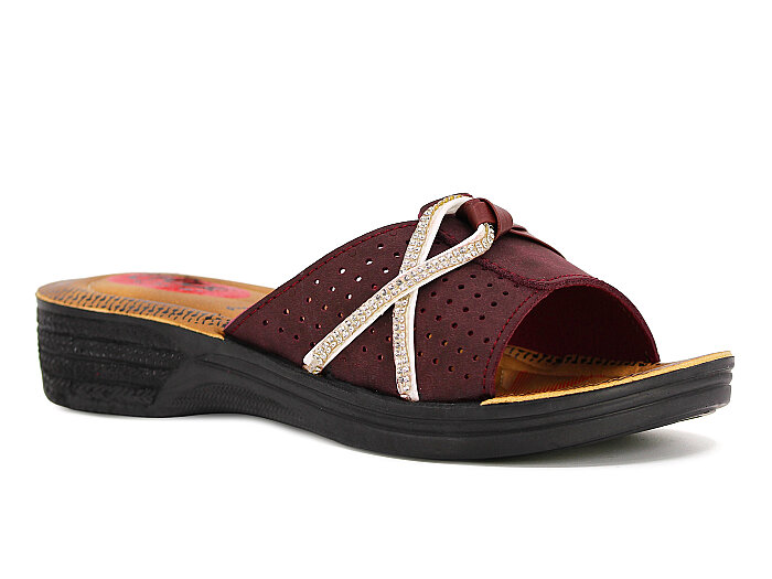 Daye Zenne 20852 Poşetli Günlük Terlik Bordo - Daye