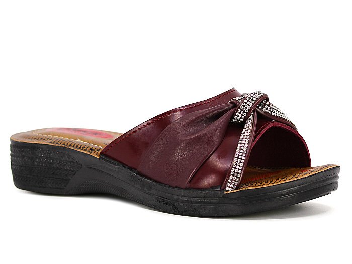 Daye Zenne 20853 Poşetli Günlük Terlik Bordo - Daye