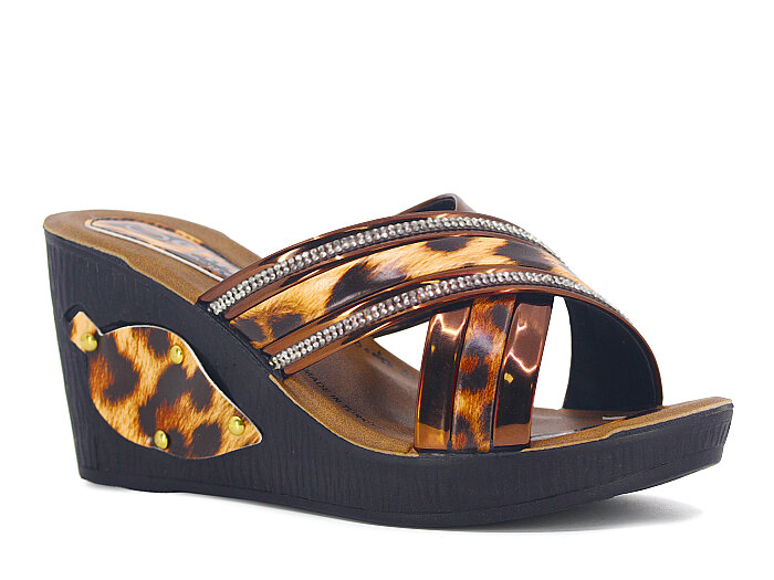 Daye Zenne 22226 Selin Günlük Terlik Kahve Leopar - Daye
