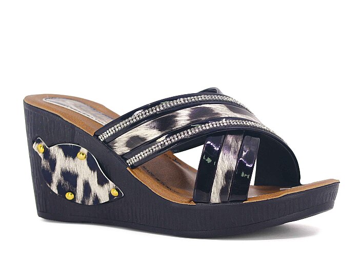 Daye Zenne 22226 Selin Günlük Terlik Siyah Leopar - Daye