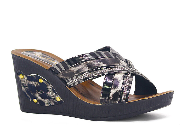 Daye Zenne 22227 Selin Günlük Terlik Siyah Leopar - Daye