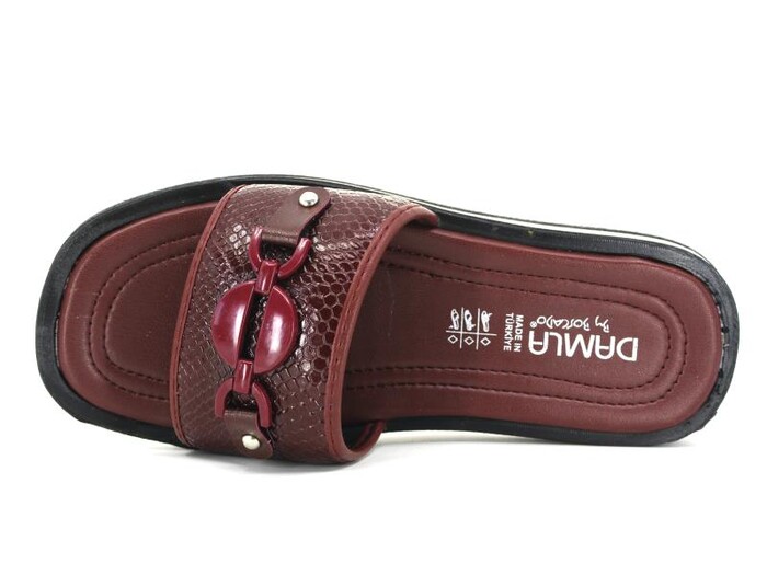 Daye Zenne 26902 Damla Kutulu Günlük Terlik Bordo - Daye (1)