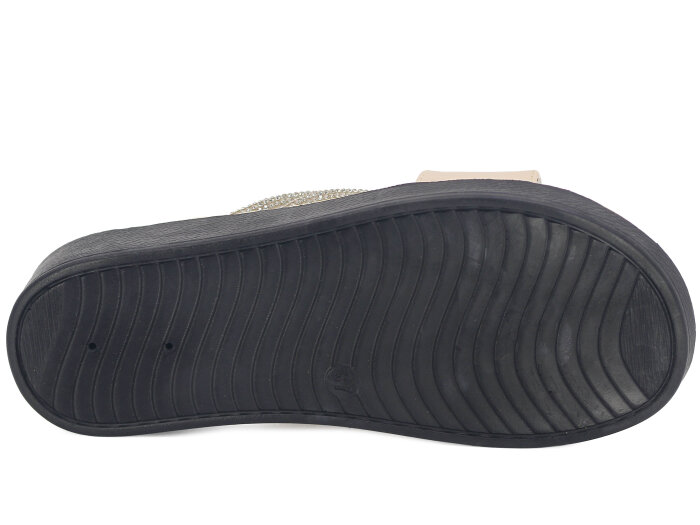 Daye Zenne 27209 Yeşim Çapraz Taşlı Günlük Terlik Bej - 3