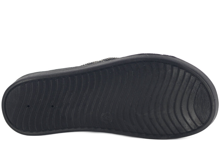 Daye Zenne 27209 Yeşim Çapraz Taşlı Günlük Terlik Siyah - 3