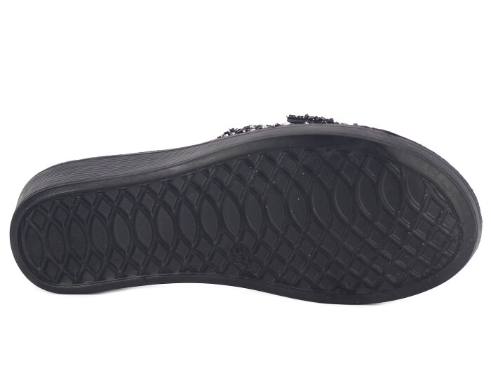 Daye Zenne 27326 Masal Tek Toka Poşetli Günlük Terlik Siyah - Gümüş - 3