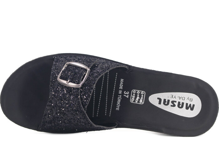 Daye Zenne 27326 Masal Tek Toka Poşetli Günlük Terlik Siyah - 2