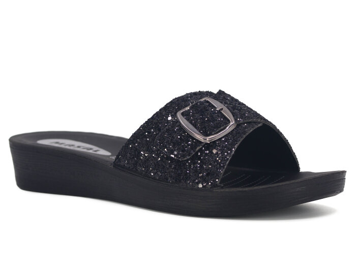 Daye Zenne 27326 Masal Tek Toka Poşetli Günlük Terlik Siyah - Daye