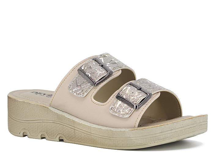 Daye Zenne 27531 Devin Çift Toka Kutulu Günlük Terlik Altın - Daye