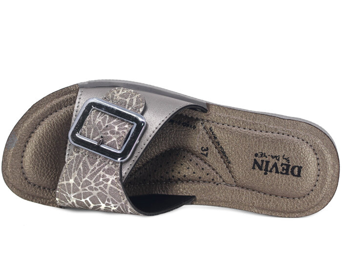 Daye Zenne 27533 Devin Tek Toka Kutulu Günlük Terlik Platin - Daye (1)