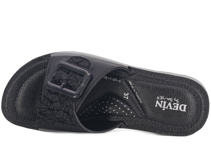Daye Zenne 27533 Devin Tek Toka Kutulu Günlük Terlik Siyah - 2