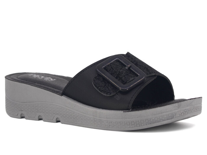 Daye Zenne 27533 Devin Tek Toka Kutulu Günlük Terlik Siyah - 1