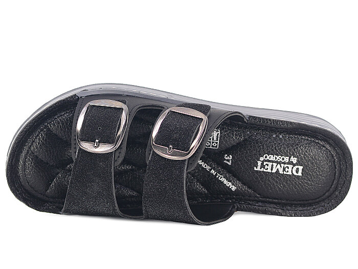 Daye Zenne 27603 Çift Toka Günlük Terlik Siyah - 2