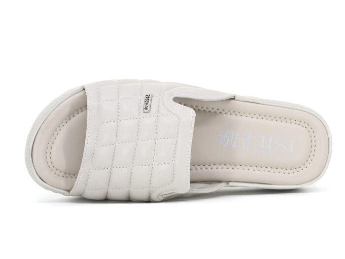 Daye Zenne 4917 Işıl Monta Kareli Kutulu Günlük Terlik Bej - 2