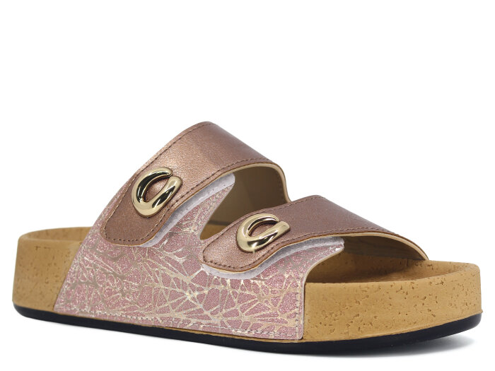 Daye Zenne 8201 Boscado Çift Toka Mantar Taban Kutulu Günlük Terlik Gül - 1