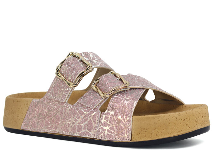 Daye Zenne 8212 Boscado Çift Toka Kutulu Günlük Terlik Gül - Daye